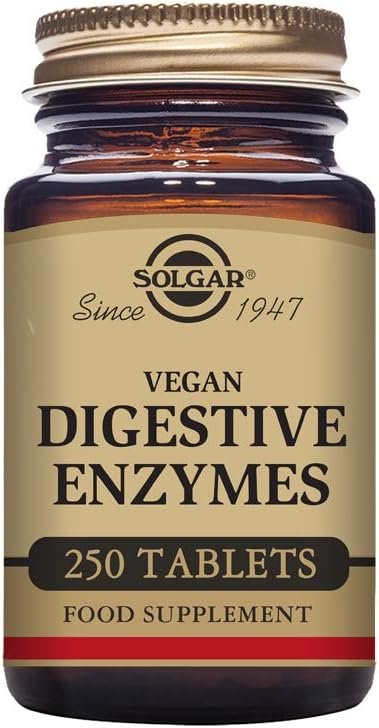 Solgar Vegan Digestive Enzymes Tablets - Pack of 250 - Lactose Free - Digestion Support - Vegan & Gluten-Free