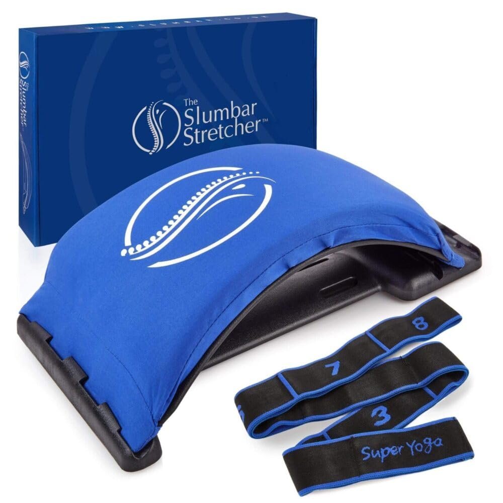 The Slumbar Back Stretcher and Posture Corrector. Relieves Back, Shoulder, Neck and Sciatic Pain. Postural Support and Relief. Free Ebook and Stretching Strap…