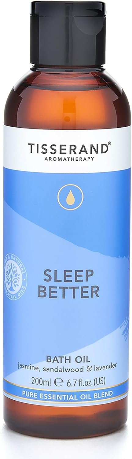 Tisserand Aromatherapy - Sleep Better - Bath Oil - Lavender, Jasmine & Sandalwood Essential Oils - 100% Natural Pure Essential Oils - 200ml