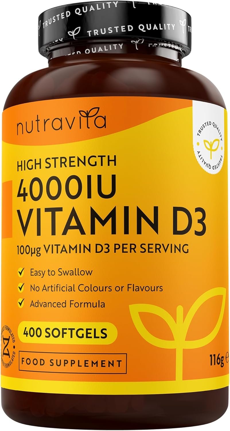 Vitamin D3 4000 iu - 400 High Strength Easy to Swallow Premium Softgels - Over A Year's Supply - Max Strength Vitamin D3 Cholecalciferol Supplement