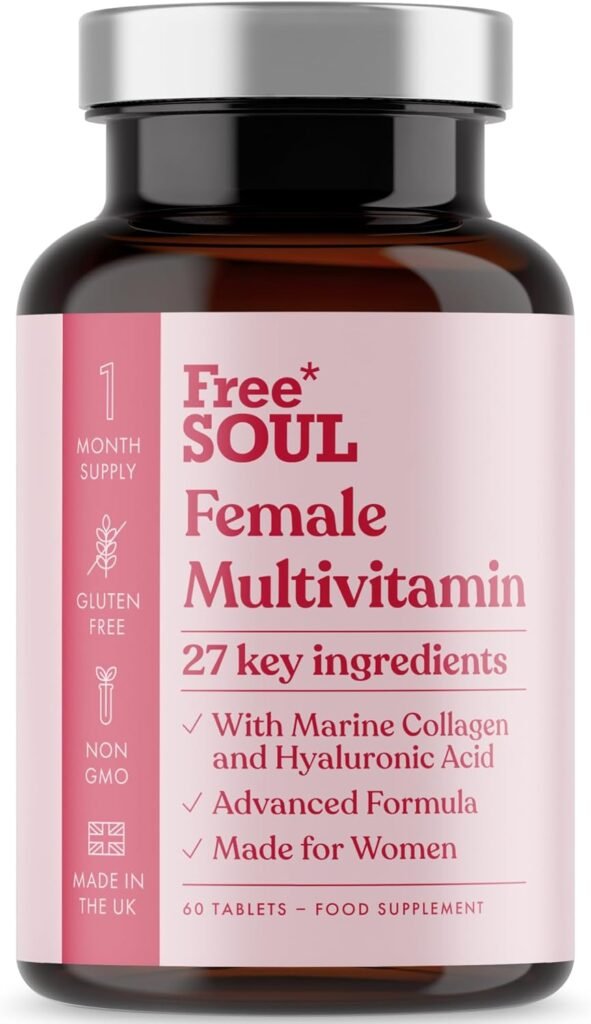 Women's Multivitamins & Minerals with Marine Collagen & Hyaluronic Acid | 27 Essential Vitamins, Minerals, & Botanicals | Gluten-Free &...