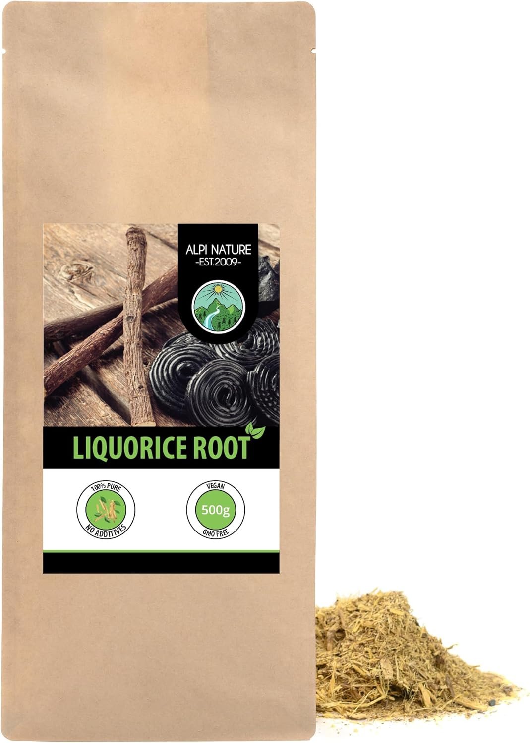 Alpi Nature Licorice Root Tea 500g 1.1 lb, Dried and Cut Liquorice Root, Licorice Loose Tea