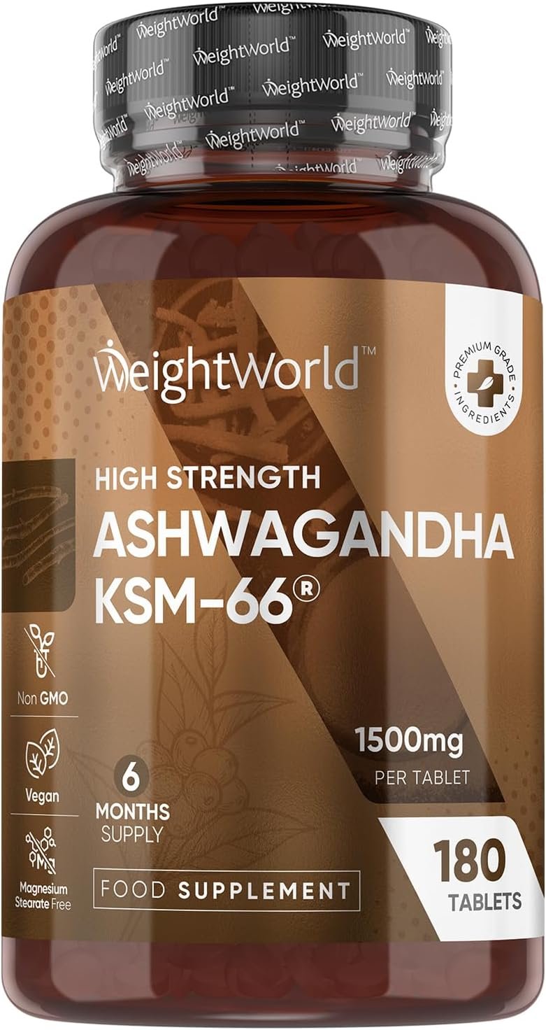 Ashwagandha KSM-66 1500mg - 6 Months Supply - 180 Tablets - 1 Tablet per Day - Easy to Swallow - Ashwagandha Supplement for Men & Women - Vegan, Non-GMO...