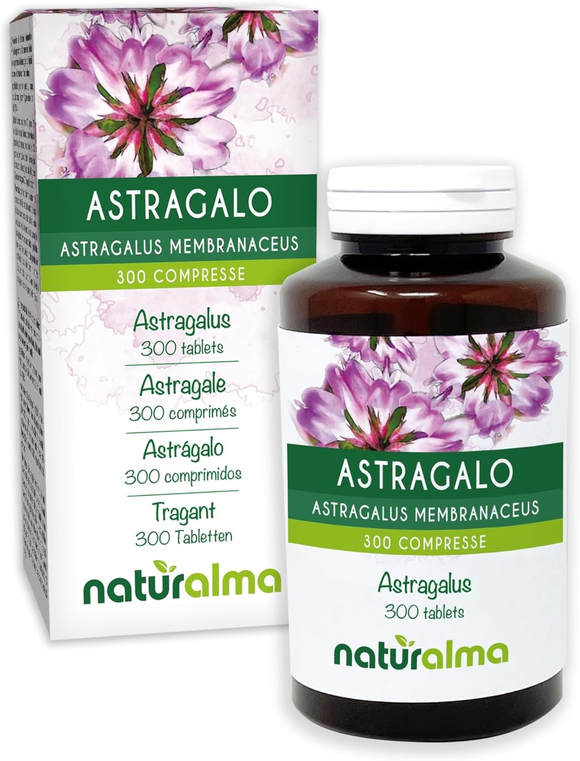 Astragalus (Astragalus membranaceus) Roots Naturalma - 150 g - 300 Tablets - Food Supplement - Natural and Vegan