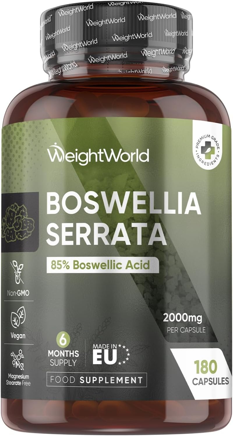 Boswellia Serrata Extract | 85% Boswellic Acid | 180 Capsules | 6 Months Supply | 2000mg per Capsule | 5:1 Extract | Indian Frankincense Resin | Magnesium...