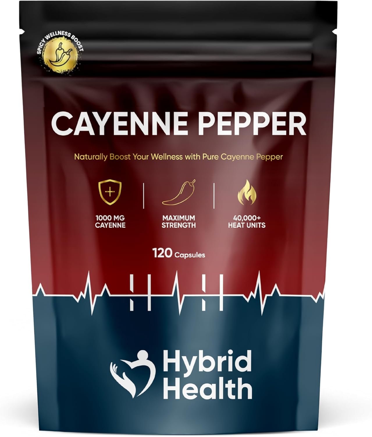 Cayenne Pepper Capsules | 120 Capsules | 1000 MG | 100% Natural | Cayenne Pepper Supplement | Vegan Non-GMO Zero Additives | UK Brand