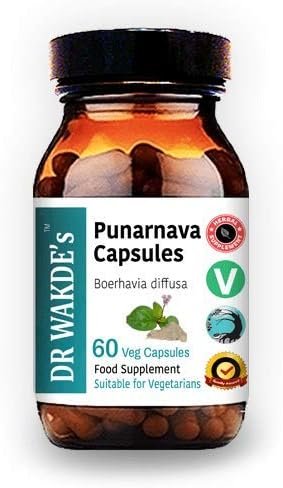 DR WAKDE'S Punarnava Capsules (Boerhavia diffusa) - 60 Veg Caps | Kidney & Urinary Tract Health Support* | Vegan, Plant-Based, All Natural