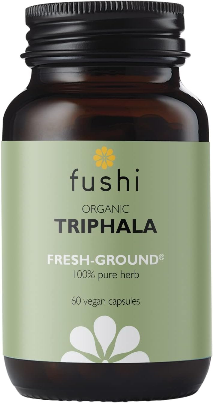 Fushi Organic Triphala Capsules, 60 Caps | Fresh-Ground Whole Food | Body Tonic, Cleansing & Detoxifying the system, Regulating Digestive System |...