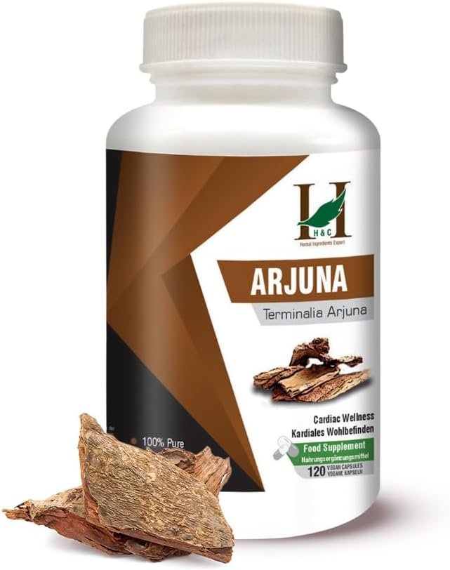H&C Arjuna Capsules (Terminalia arjuna) - 450mg, 120 Counts