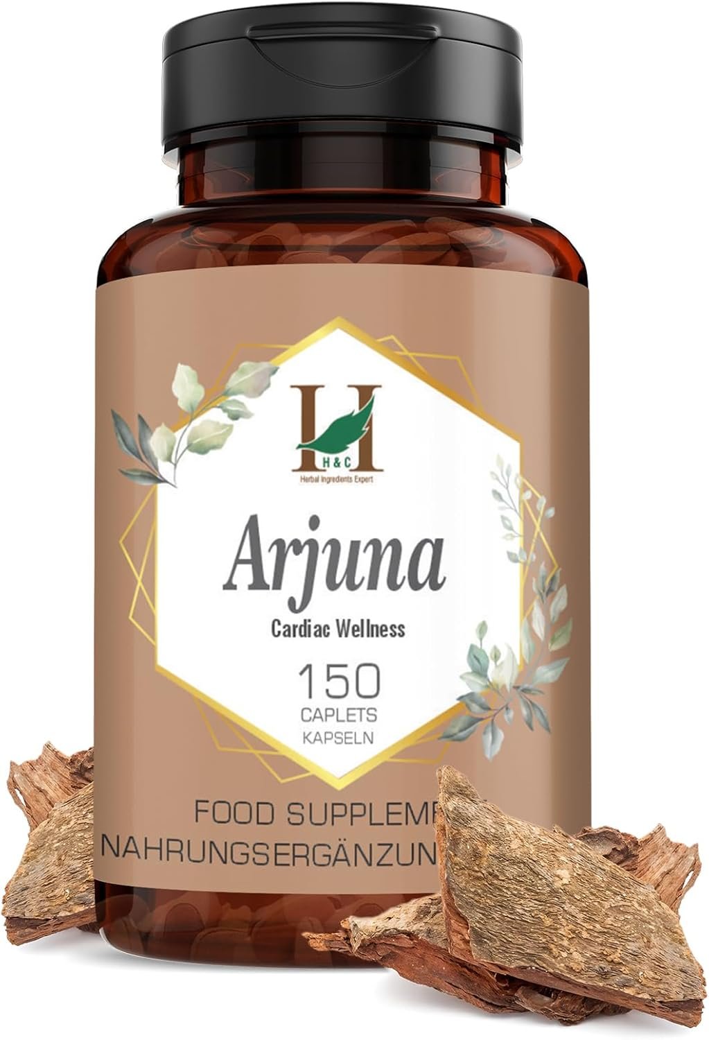 H&C Arjuna Tablets (Terminalia arjuna) - 750mg, 150 Counts | for Healthy Heart (750mg)