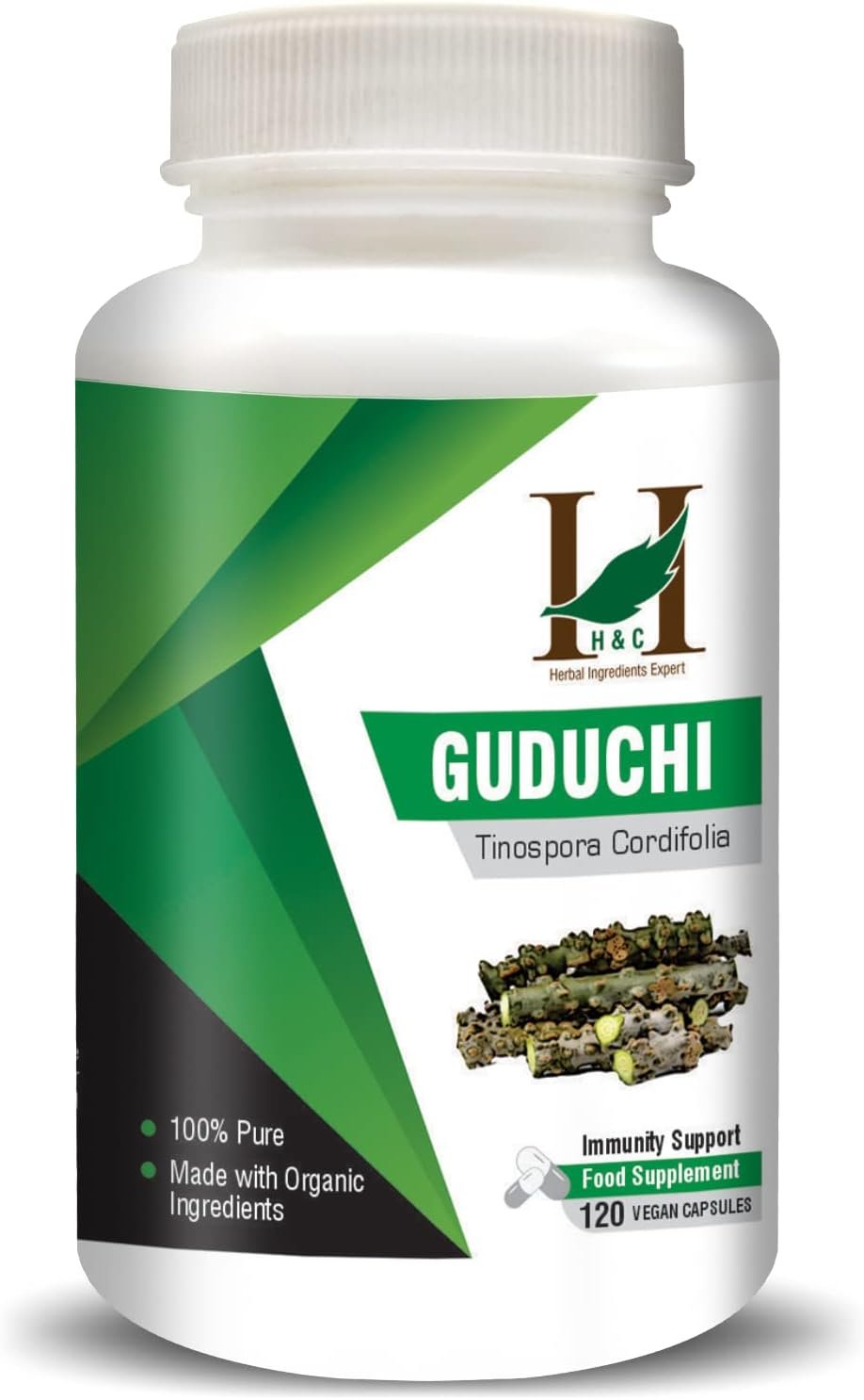 H&C Guduchi/Giloy Capsules (Tinospora Cordifolia) - 900mg per Serving, 120 Counts | for Immunity Wellness & Supports Overall Health and Well-Being