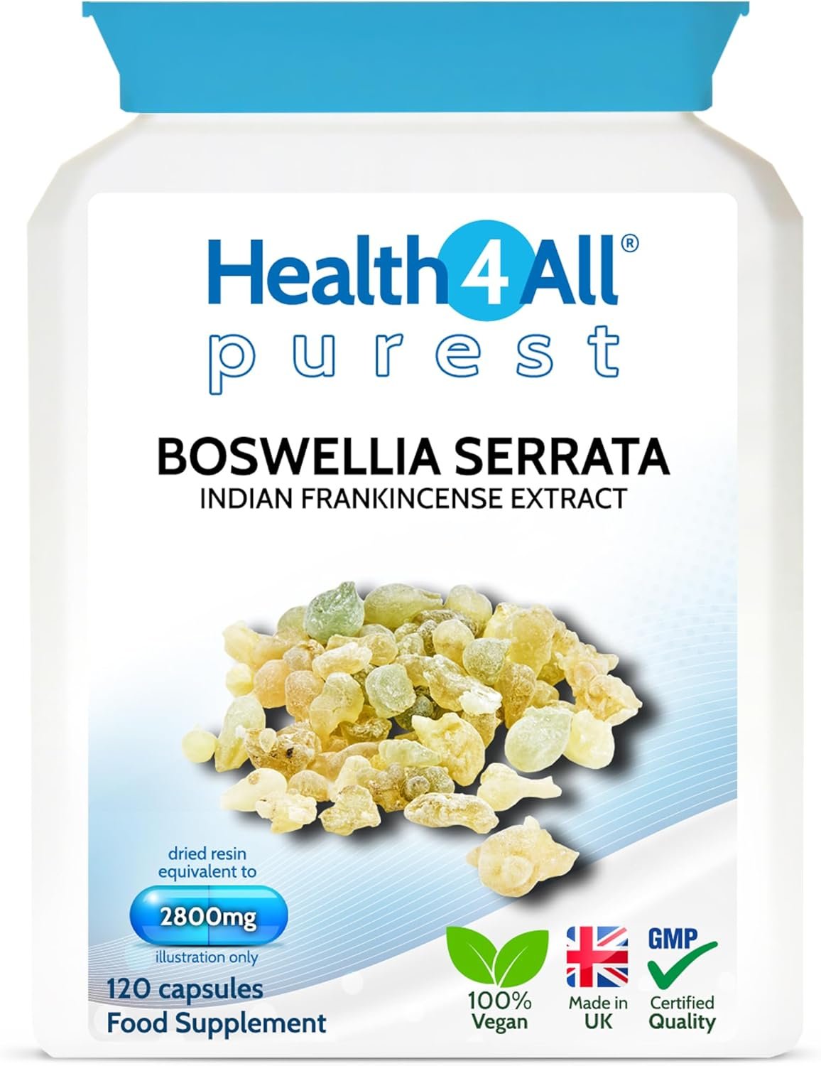 Health4All Boswellia Serrata Extract 2800mg (303mg boswellic acids per Capsule) 120 Capsules 4 Months Supply, Purest OA & Joint Support Supplement, High...