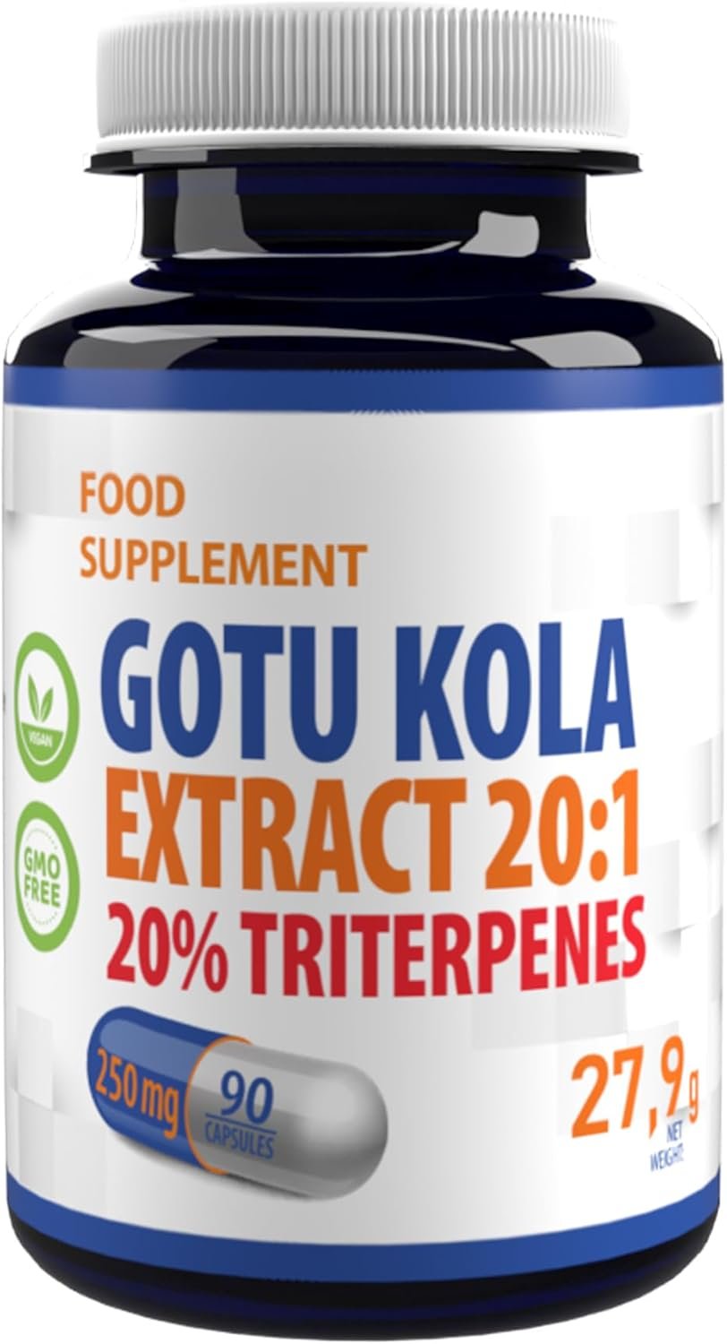 Hepatica Gotu Kola 5,000mg | 20:1 Extract (250mg) | 90 Vegan Capsules | 20% Triterpenes | High Strength Brain & Memory Support Supplement | 3rd Party...
