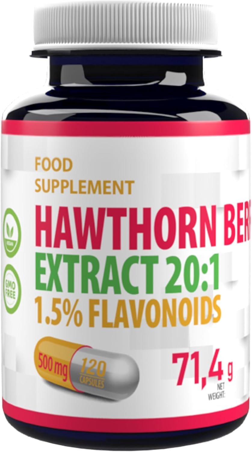 Hepatica Hawthorn Berry Extract – 10,000mg Equivalent (500mg of 20:1 Extract) – 120 Vegan Capsules with 1.5% Flavonoids, 3rd Party Lab Tested – High...