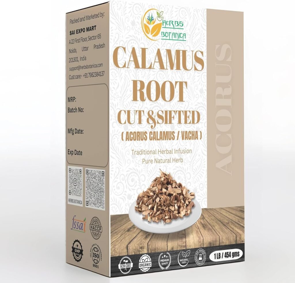 Herbs Botanica Calamus Root Loose Dried Herb For Skin, Stomach Health Benefits Herbal Tea Sweet Flag/Sway/Vacha/Muskrat Root/Vasambu 1 Lb Bulk Bag