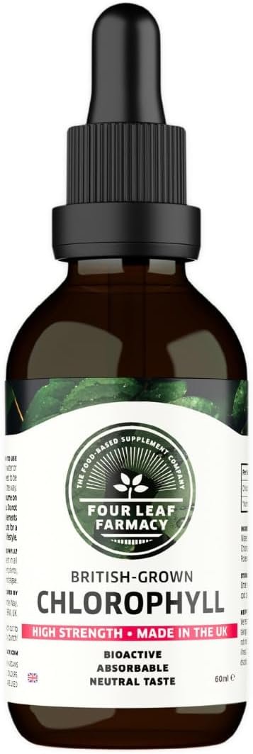 Liquid Chlorophyll Drops for Water - British-Grown Chlorophyll - High Strength Chlorophyll Liquid 6000mg - Made in UK - 2 Month Supply