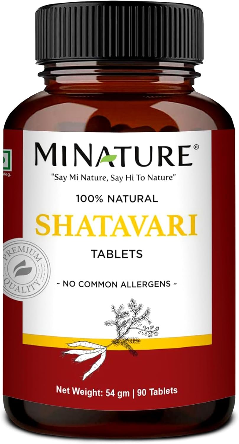Mi Nature Shatavari Tablets-90 Tablets, 1000mg | Asparagus | Calming, Cooling | from India