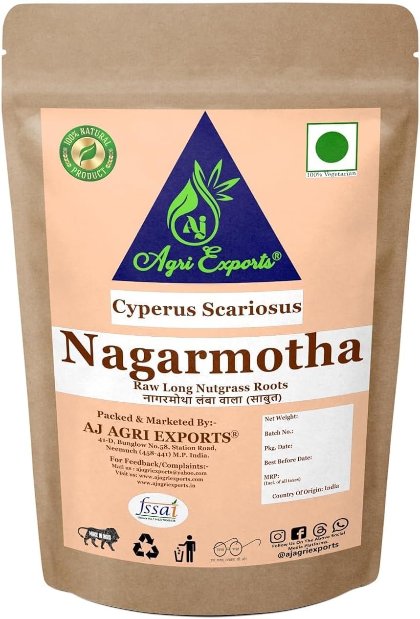 Nagarmotha Long Roots - Nagarmotha Lamba Wala - Cypriol - Long Nutgrass - नागरमोथा लंबा वाला (100 Grams)