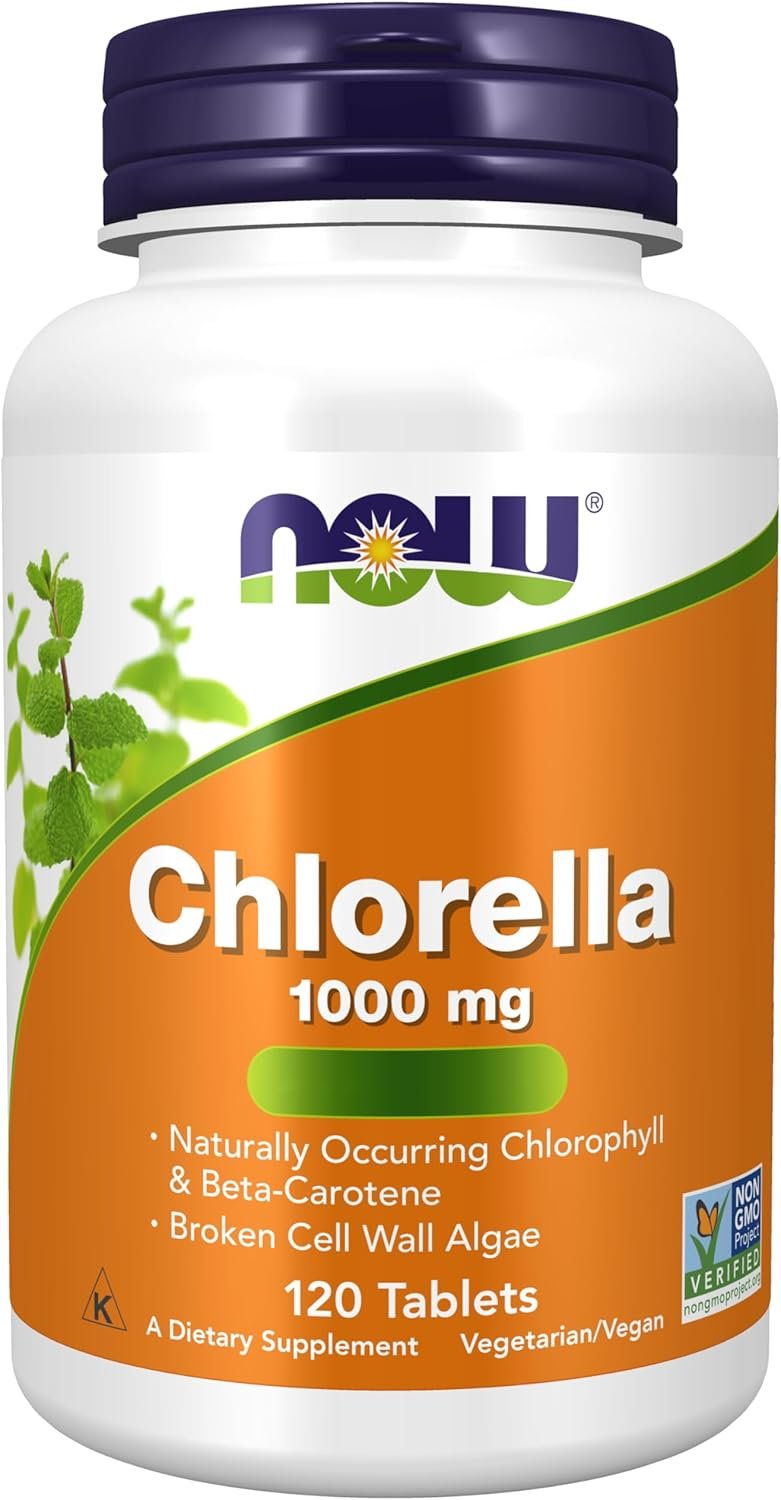 Now Foods, Chlorella, 1.000mg, with Broken Cell Walls, 120 Vegan Tablets, Lab-Tested, Soy Free, Gluten Free, Vegetarian, Non-GMO
