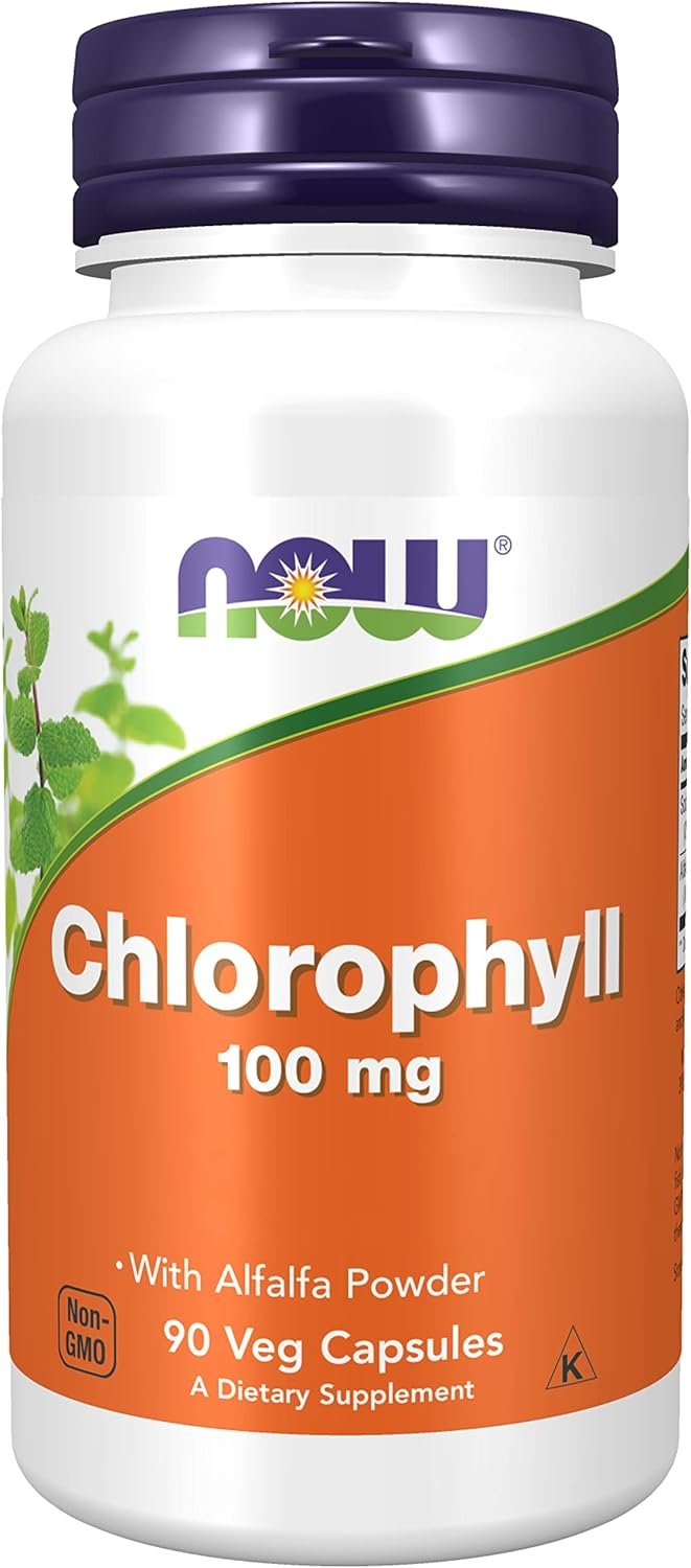 Now Foods, Chlorophyll, 100mg, 90 Vegan Capsules, Lab-Tested, Vegetable, Minerals, Gluten Free, Soy Free, Vegetarian