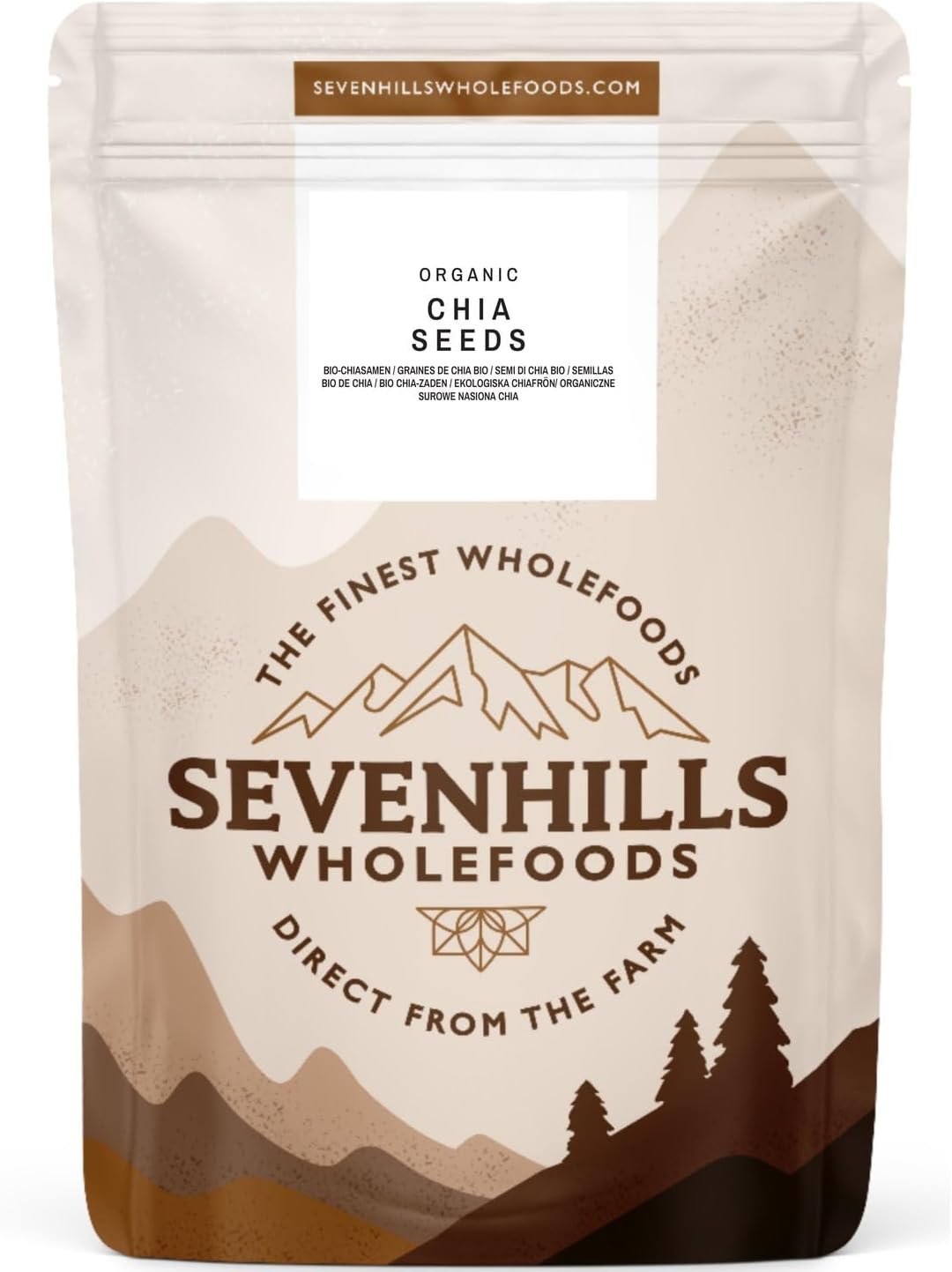 Sevenhills Wholefoods Organic Chia Seeds 1.8kg, Source of Omega 3, Protein, Fibre