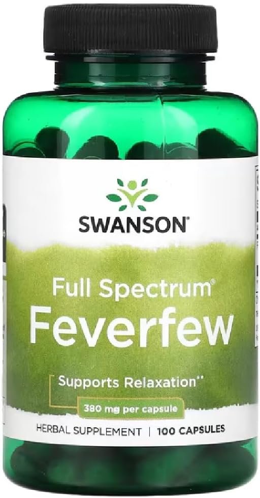 Swanson - Full Spectrum Feverfew, 380mg | Head and Migraine Support - 100 Capsules