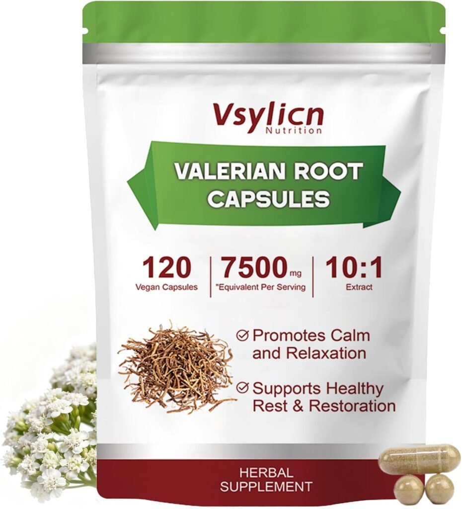 Valerian Root 120 Capsules, 7500mg High Strength Extract, for Sleeping & Relaxation, 10:1 Extract for Calm, Rest, Maximum Strength Relaxation