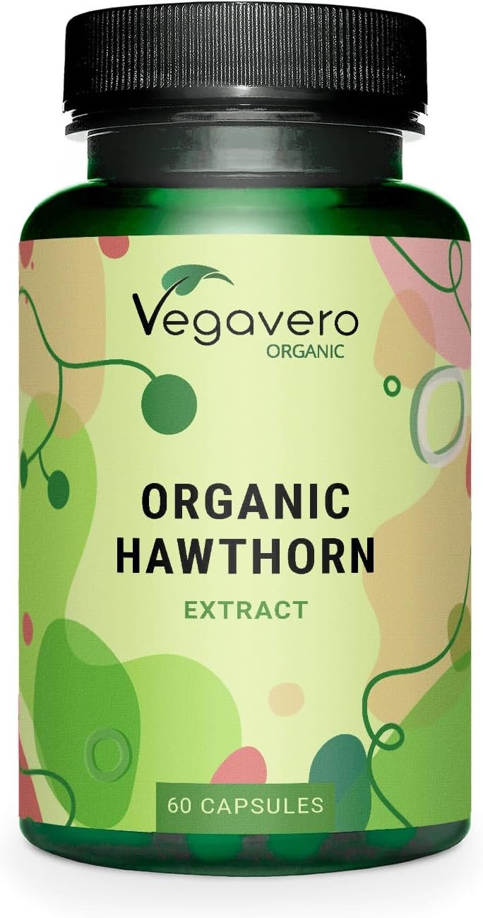 Vegavero Organic Hawthorn Berry Capsules | 2800 mg (4:1 Extract) | NO Additives | Lab-Tested | Natural Antioxidants Supplement | Vegan