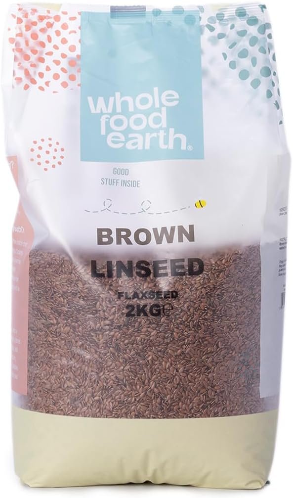 Wholefood Earth Brown Linseed/Flaxseed - 2kg - Natural - High Fibre - Source of Protein