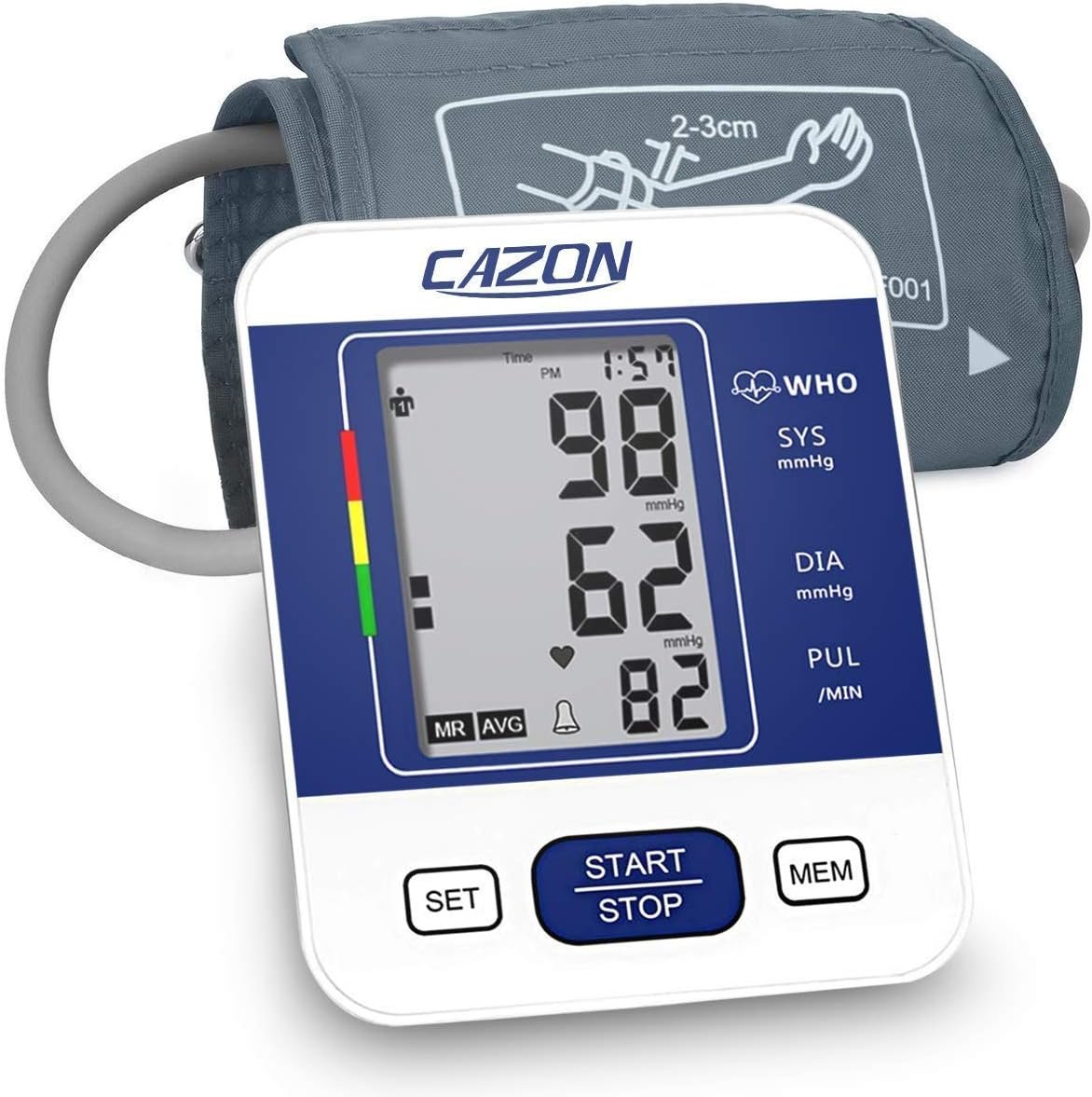 CAZON Blood Pressure Monitors Large Cuff Blood Pressure Machine Medical BP Monitor Upper Arm BP Cuff for Home Use Heart Rate Hypertension Monitor, Cuff...
