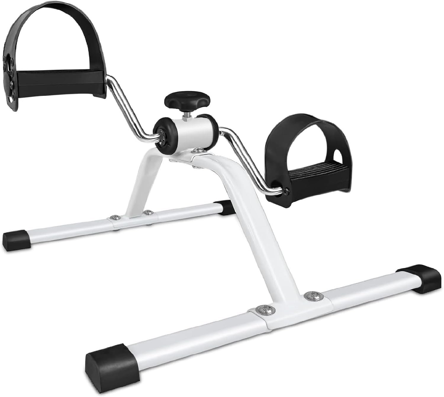 Dhouse Mini Pedal Exerciser Adjustable Resistance Bike Pedal Exerciser Silent for Home Fitness Gym Work Out Legs Arms