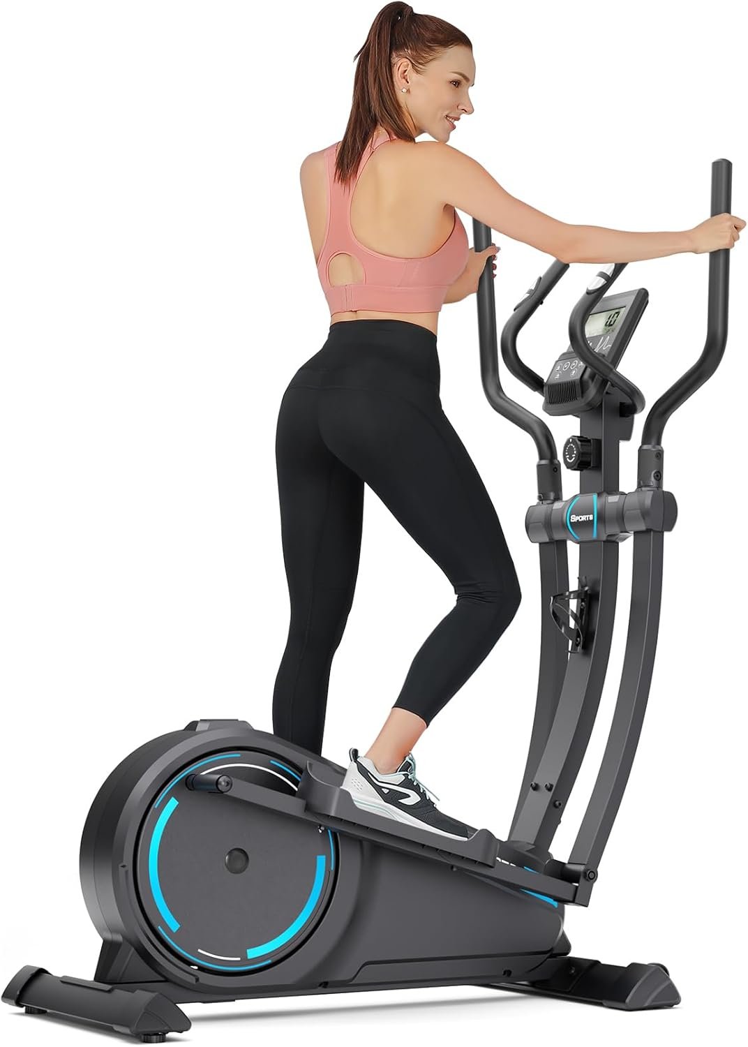 Dripex Cross Trainer, Magnetic Elliptical Machine for Home, Quiet & Smooth Elliptical Cross Trainer w/ 16 Levels Resistance, 8KG Flywheel, 38CM Stride,...