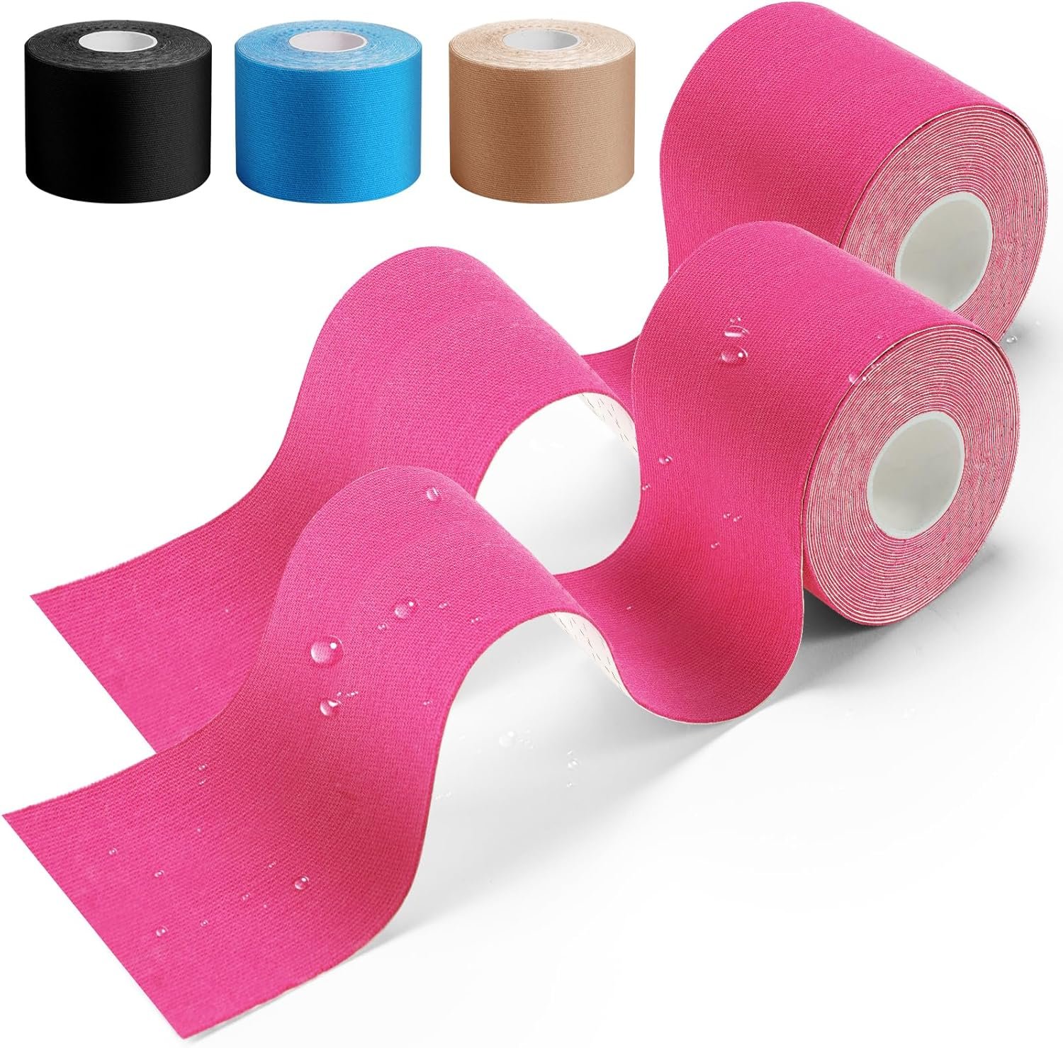 HONYAO Kinesiology Tape 2 Rolls, Sports Tape (5m×5cm), Physio Tape for Shoulder, Back, Elbow, Wrist, Shin, Ankle, K Tape Breathable Waterproof Skin Friendly...