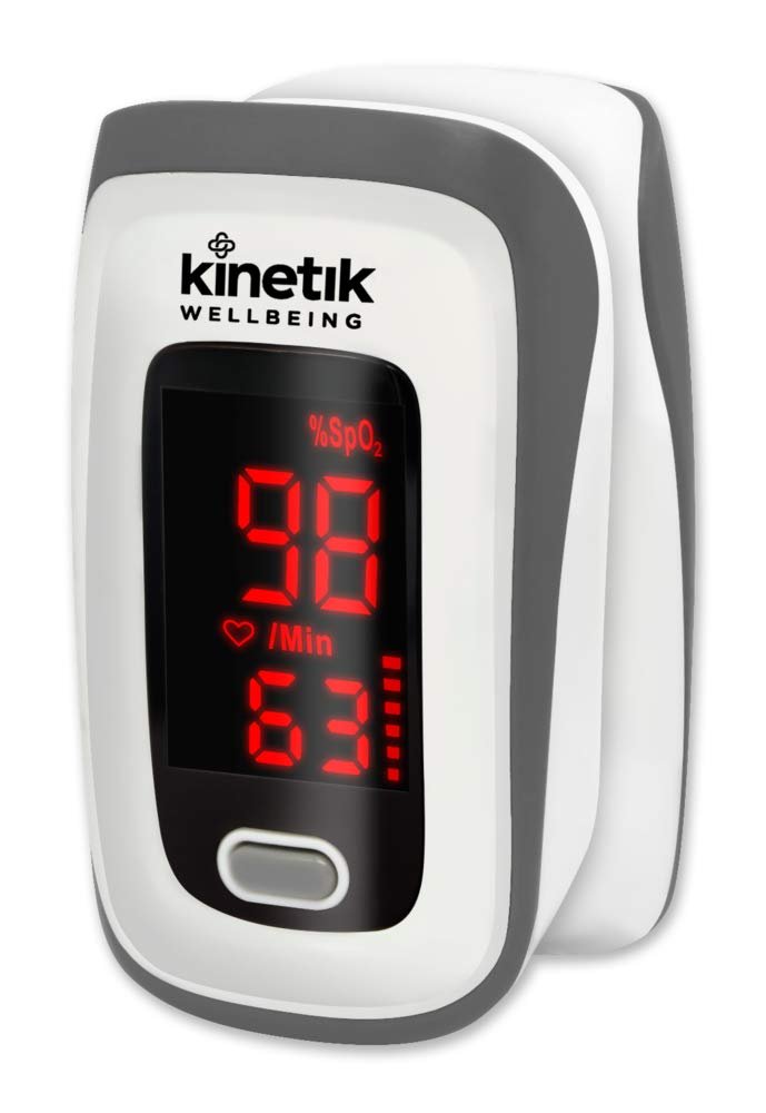 Kinetik Wellbeing Finger Pulse Oximeter - Heart Rate Monitor Used by the NHS, Blood Oxygen Saturation Monitor for Adults & Kids, Accurate Sats Pulse...