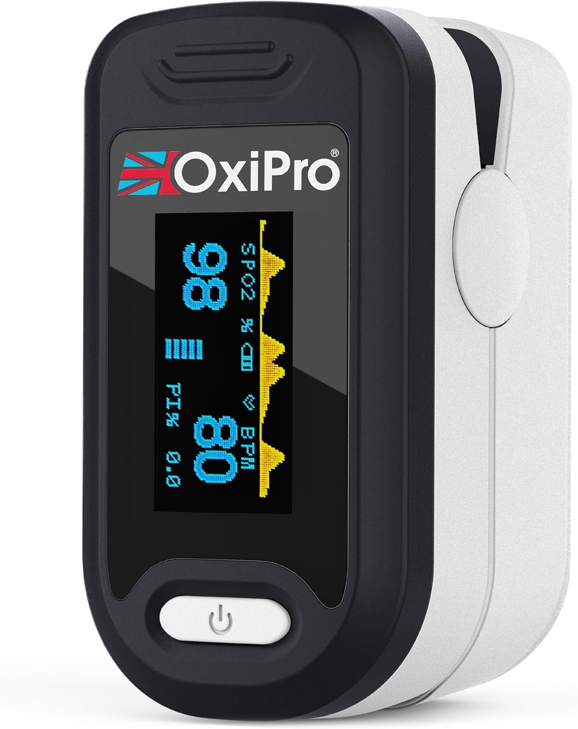 OxiPro OX2 - CE Certified - MHRA Registered Pulse Oximeter/Blood Oxygen Monitor - Finger Oxygen Saturation Monitor/SATS Monitor SpO2 - UK Approved Medical...