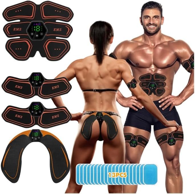 iWarmbase EMS Muscle Stimulator, ABS Trainer Muscle Stimulator, 6 Modes & 19 Intensities, Tactical X Abs Stimulator Full Body Ab/Arm/Hip Trainer for Men...